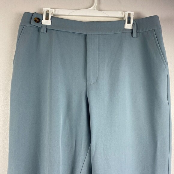 AVEC LES FILLES Ankle Trouser Pants Sky Blue Anthropologie Office Wear Sz Large - Picture 2 of 13